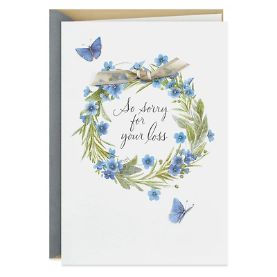 Marjolein Bastin Wreath With Butterflies Sympathy Card for only USD 4.99 | Hallmark