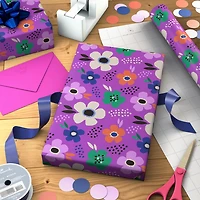 Lavender-Scented Bold Flowers on Purple Wrapping Paper Roll, 15 sq. ft. for only USD 5.99 | Hallmark