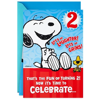 Peanuts® Snoopy and Woodstock Pop-Up Hug 2nd Birthday Card for only USD 5.99 | Hallmark