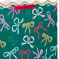 15" Lacey Chabert Collection Bows on Green Extra-Deep Christmas Gift Bag for only USD 6.49 | Hallmark