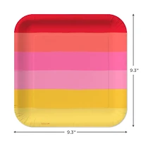 Warm Ombré Stripe Square Dinner Plates, Set of 8 for only USD 4.99 | Hallmark