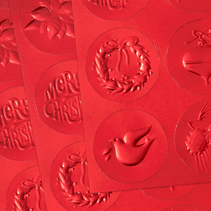 Red Foil Embossed Christmas Seals, 3 sheets for only USD 3.49 | Hallmark