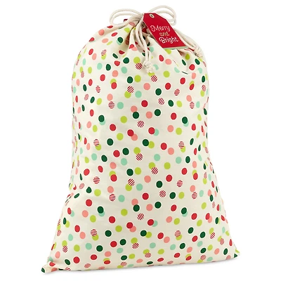 Merry and Bright Polka Dots Christmas Fabric Gift Bag for only USD 14.99 | Hallmark