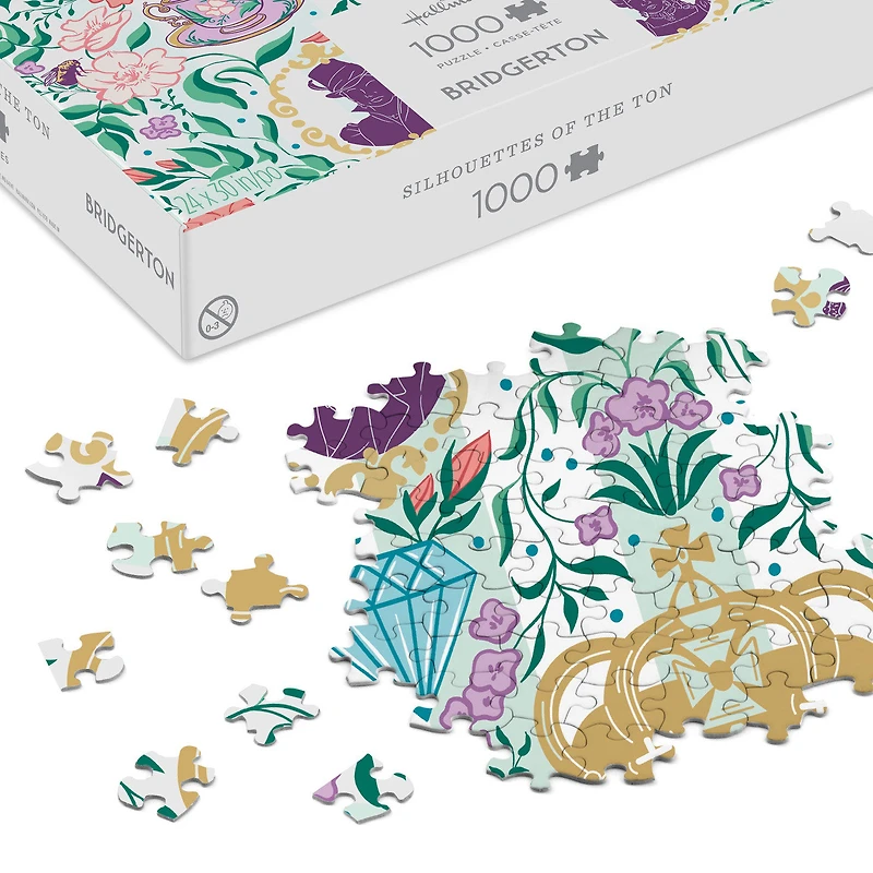 Bridgerton Ton Silhouettes on Floral 1000-Piece Jigsaw Puzzle for only USD 24.99 | Hallmark