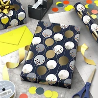Patterned Balloons on Blue Wrapping Paper, 17.5 sq. ft. for only USD 4.99 | Hallmark
