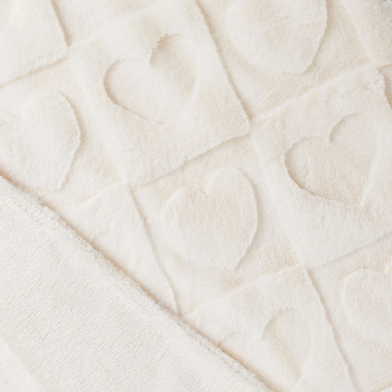 Cream Heart Pattern Plush Throw Blanket, 50x60 for only USD 22.99 | Hallmark