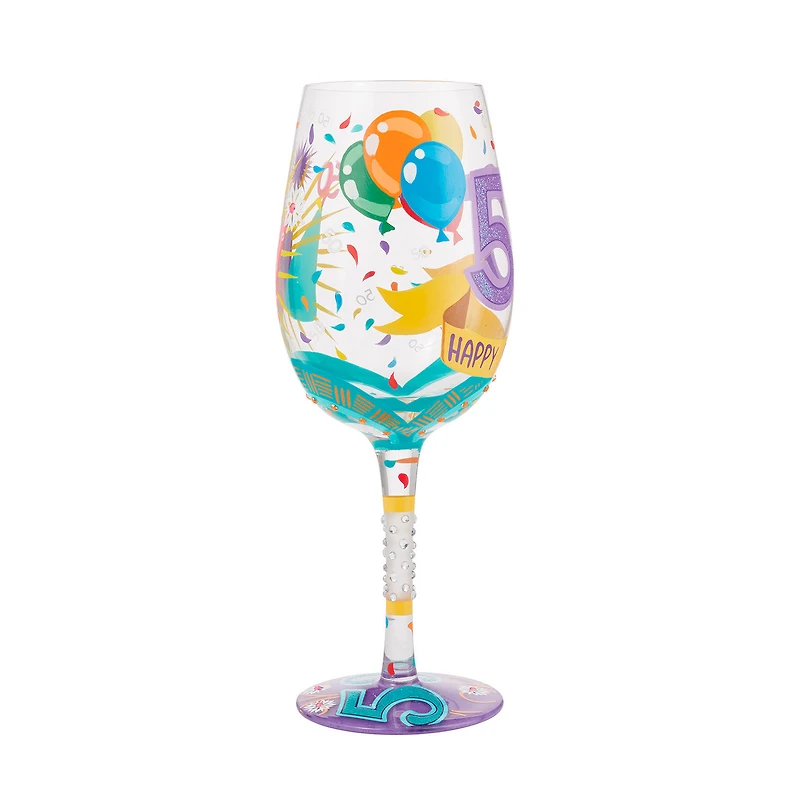Lolita Happy 50th Birthday Handpainted Wine Glass, 15 oz. for only USD 34.99 | Hallmark