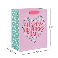 9.6" Floral Heart on Pink Medium Mother's Day Gift Bag for only USD 3.99 | Hallmark