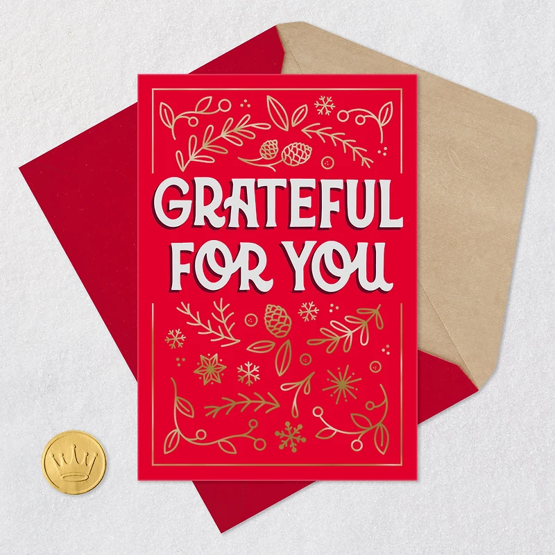 Grateful for You Christmas Thank-You Card for only USD 2.99 | Hallmark