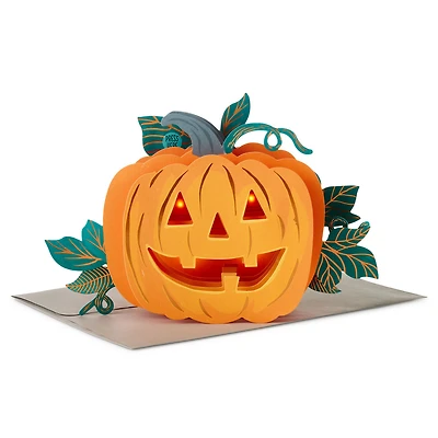 Grinning Jack-o'-Lantern Musical 3D Pop-Up Halloween Card With Light for only USD 10.99 | Hallmark