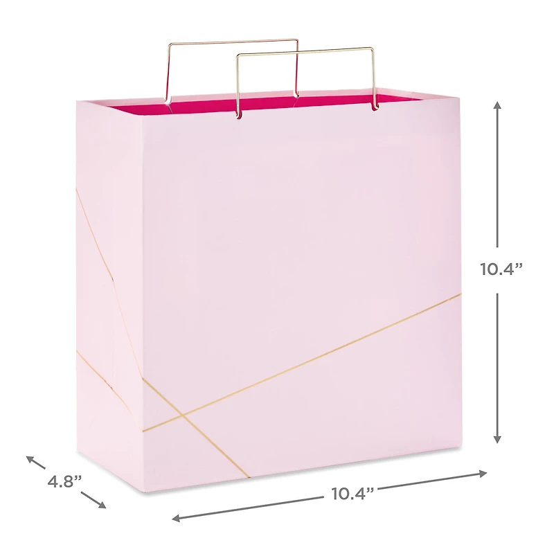 Light Pink With Gold Large Square Gift Bag, 10.4" for only USD 6.99 | Hallmark