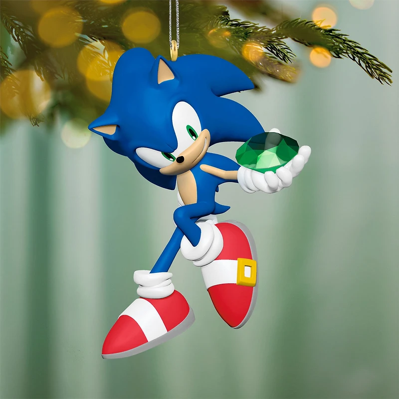 Sonic the Hedgehog™ Sonic With Chaos Emerald Ornament for only USD 23.99 | Hallmark