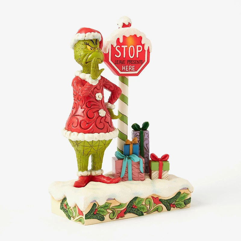 Jim Shore Grinch by Light-Up Stop Sign Figurine, 9.3" for only USD 94.99 | Hallmark