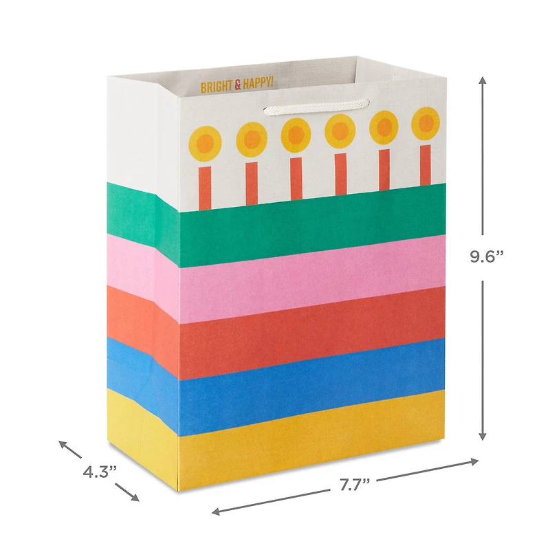 9.6" Bold Striped Cake Medium Birthday Gift Bag for only USD 3.99 | Hallmark
