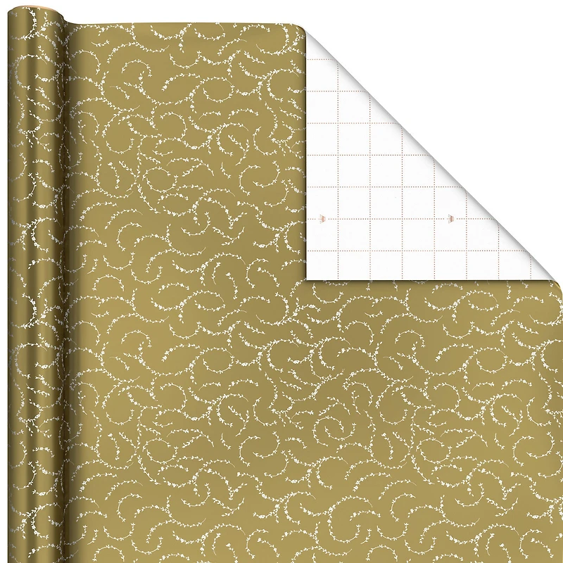 Gold Filigree Metallic Christmas Wrapping Paper Roll, 22.5 sq. ft. for only USD 4.99 | Hallmark