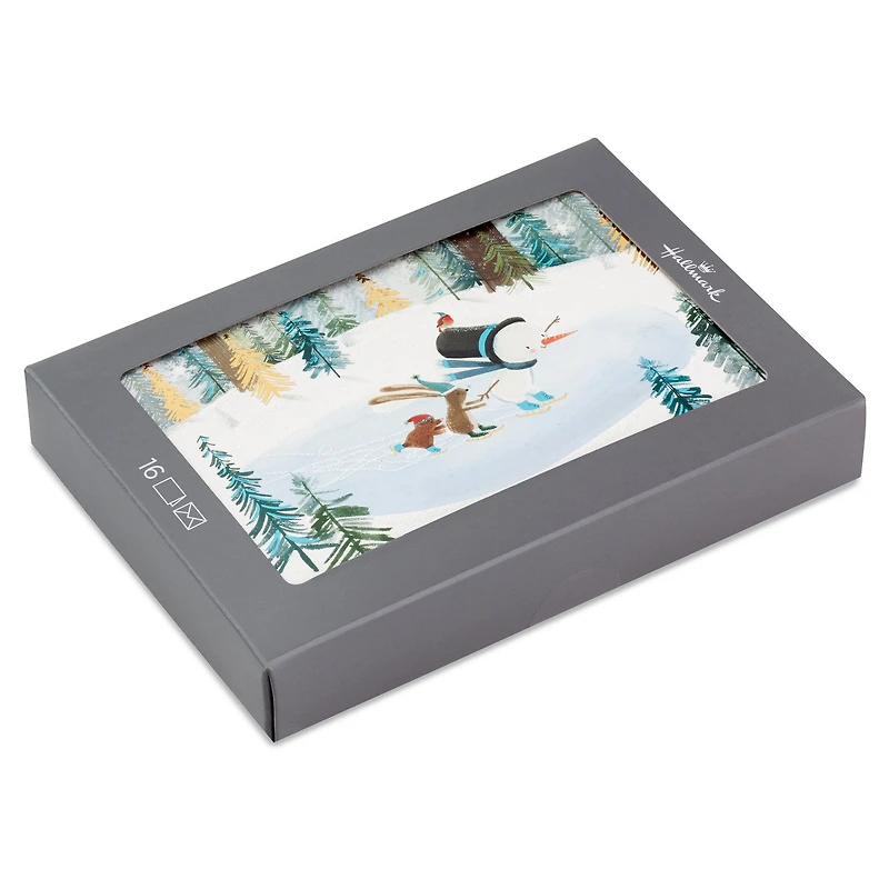 Snowman and Critters Ice Skating Boxed Christmas Cards, Pack of 16 for only USD 17.49 | Hallmark