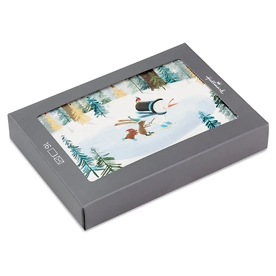 Snowman and Critters Ice Skating Boxed Christmas Cards, Pack of 16 for only USD 17.49 | Hallmark