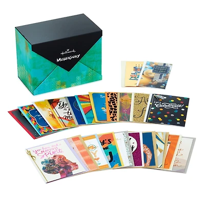 Assorted Mahogany All-Occasion Greeting Cards in Green Watercolor Organizer, Box of 24 for only USD 29.99 | Hallmark
