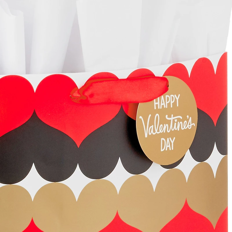 17" Rows of Hearts Extra-Deep Valentine's Day Gift Bag With Tissue Paper for only USD 7.99 | Hallmark