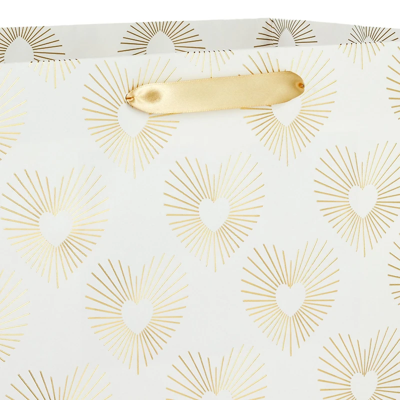 15" Gold Hearts on White Extra-Deep Gift Bag for only USD 5.99 | Hallmark