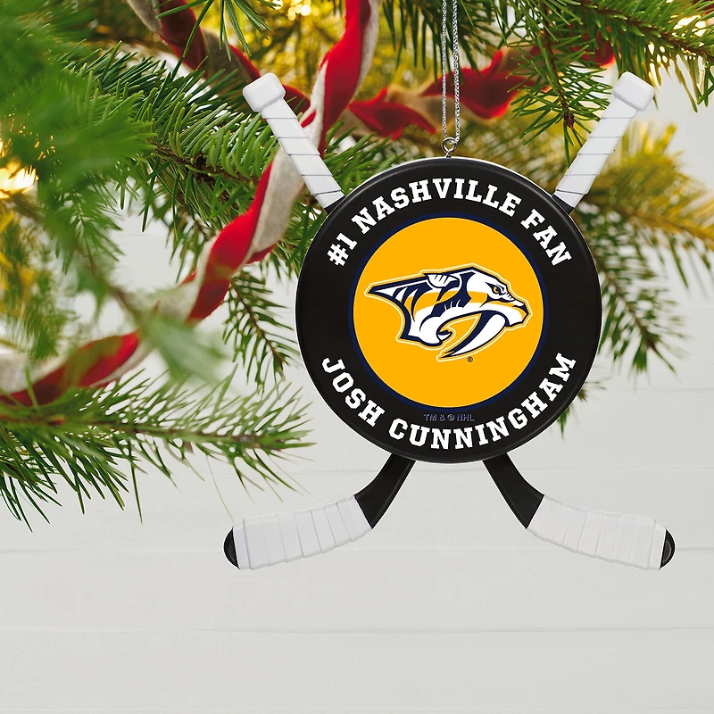 NHL Nashville Predators® Hockey Personalized Ornament