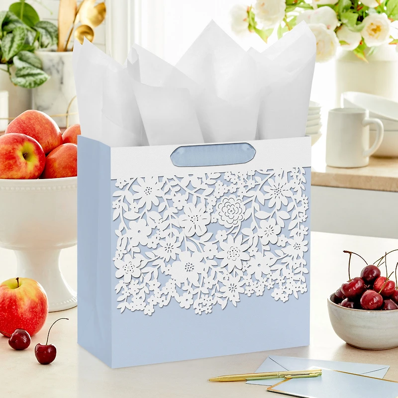 10.4" Floral Lace on Periwinkle Large Square Gift Bag for only USD 8.99 | Hallmark