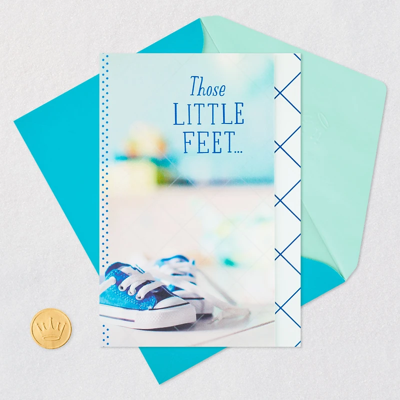 Tiny Blue Sneakers New Baby Boy Card for only USD 3.99 | Hallmark