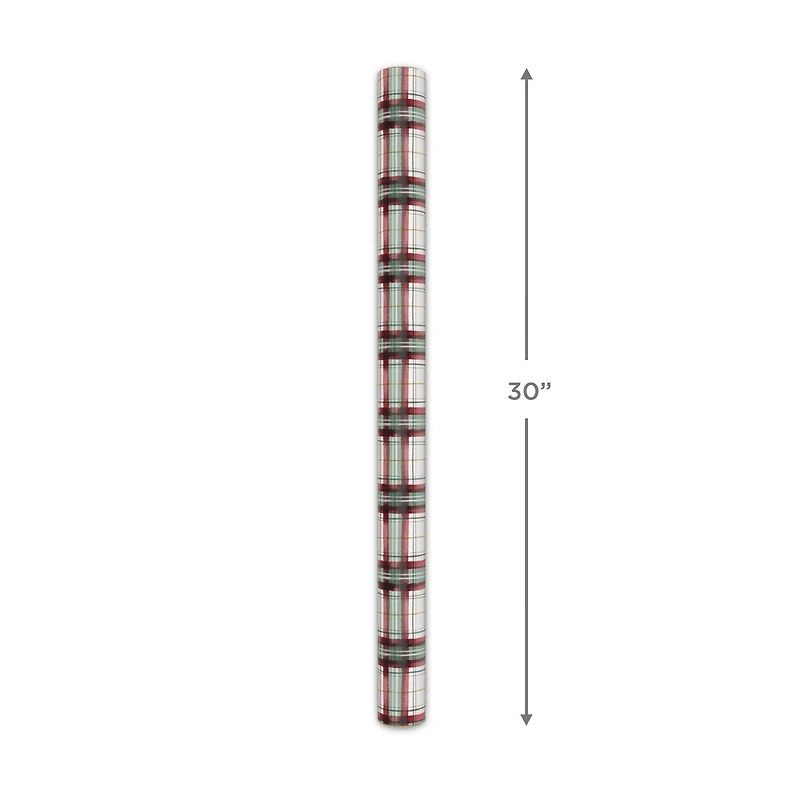 Farmhouse Plaid on White Christmas Wrapping Paper Roll, 22.5 sq. ft. for only USD 4.99 | Hallmark