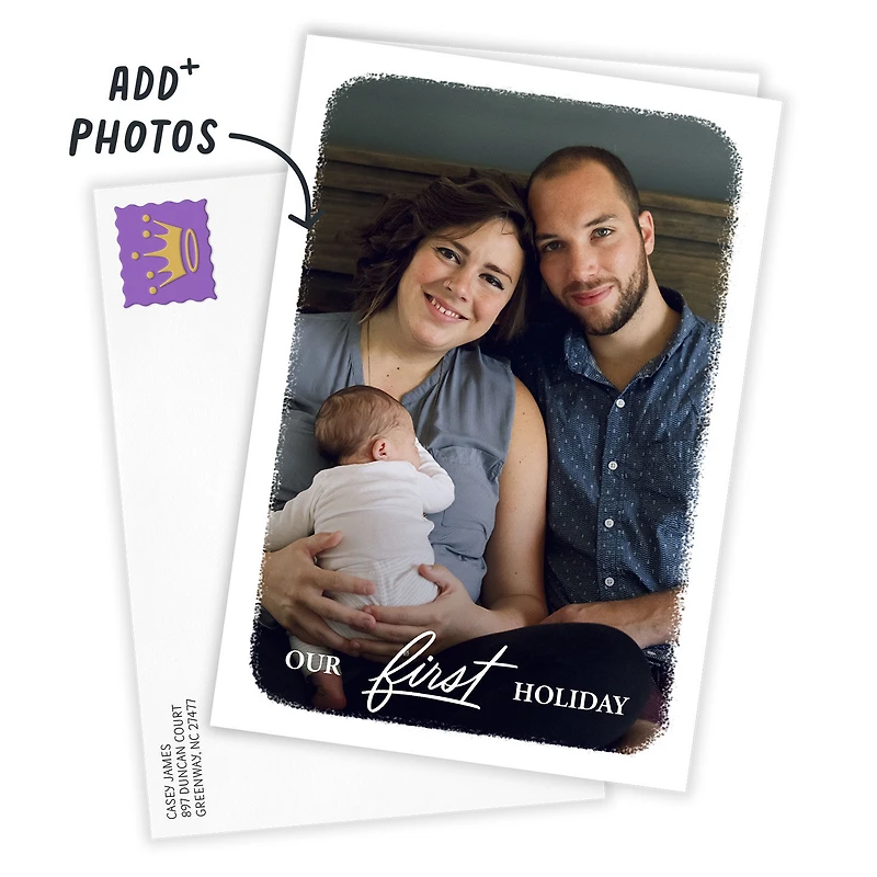 Our First Holiday White Frame Custom Holiday Card for only USD 4.99 | Hallmark