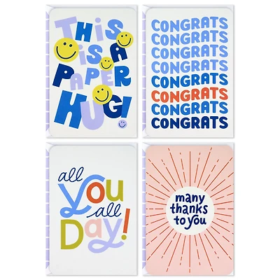Playful Lettering Assorted Multi-Occasion Cards, Pack of 4 for only USD 6.99 | Hallmark