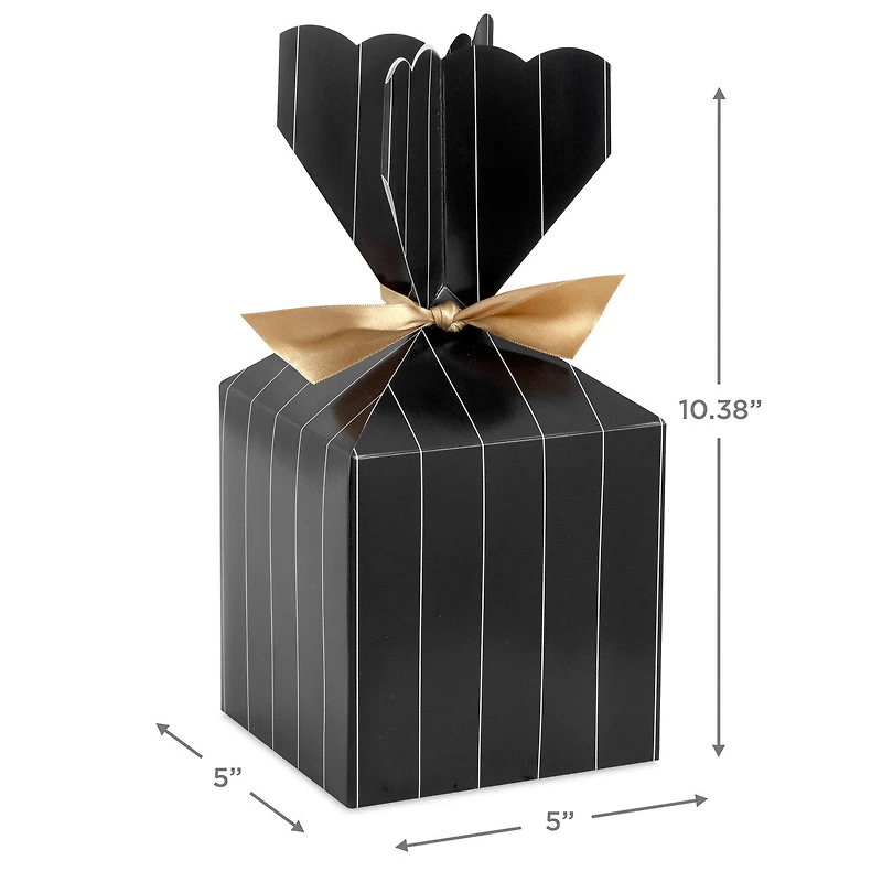 Gold Pinstripe on Black Vertical Treat Box With Ribbon Tie for only USD 3.99 | Hallmark