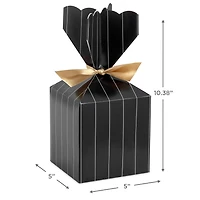 Gold Pinstripe on Black Vertical Treat Box With Ribbon Tie for only USD 3.99 | Hallmark