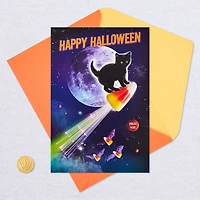 Cat on Light-Up Rocket Funny Musical Halloween Card for only USD 8.99 | Hallmark