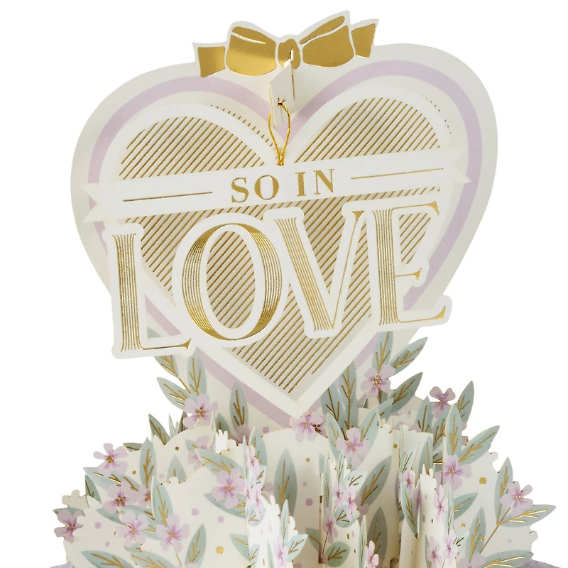 Gold Heart with Flowers Musical 3D Pop-Up Love Card with Motion for only USD 14.99 | Hallmark