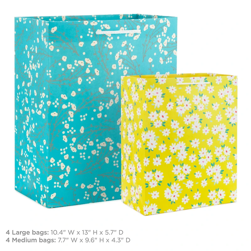 Assorted Floral and Solid 8-Pack Medium and Large Gift Bags for only USD 15.99 | Hallmark