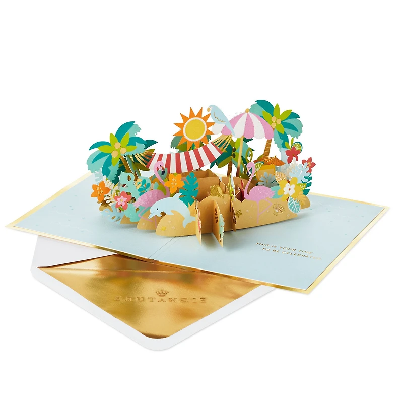 Your Time to Celebrate Tropical Beach 3D Pop-Up Card for only USD 12.99 | Hallmark