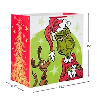 15" Dr. Seuss's How the Grinch Stole Christmas!™ Grimacing Grinch Extra-Deep Christmas Gift Bag for only USD 5.49 | Hallmark