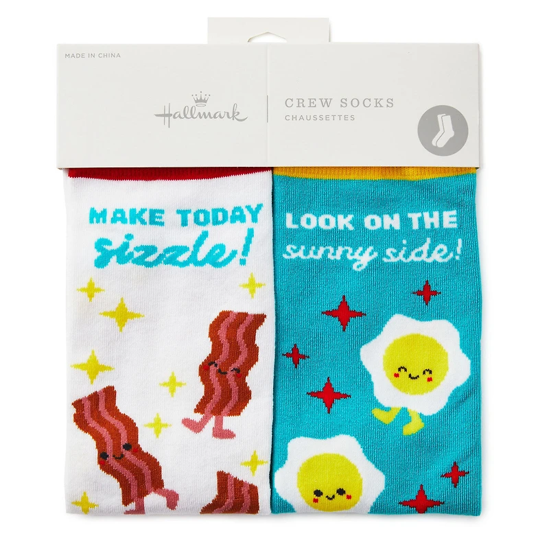 Bacon and Eggs Better Together Funny Crew Socks for only USD 12.99 | Hallmark