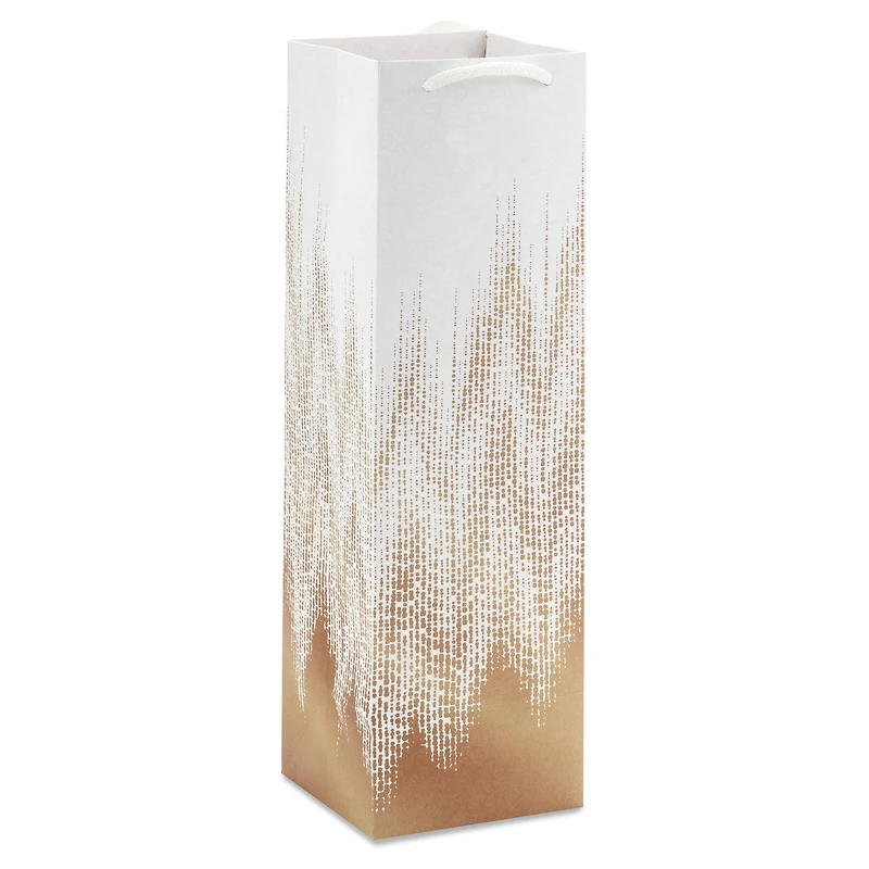 14" Kraft and White Ombré Chevron Large Holiday Wine Gift Bag for only USD 4.49 | Hallmark