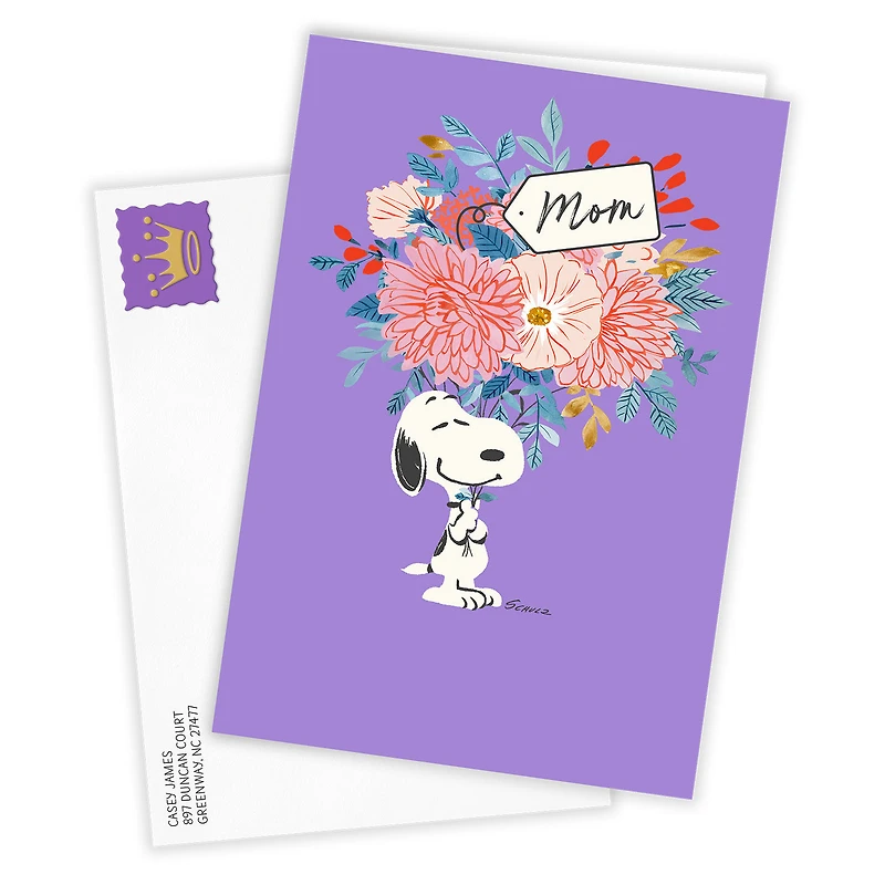 Peanuts® Snoopy Flower Bouquet Custom Mother's Day Card for only USD 4.99 | Hallmark