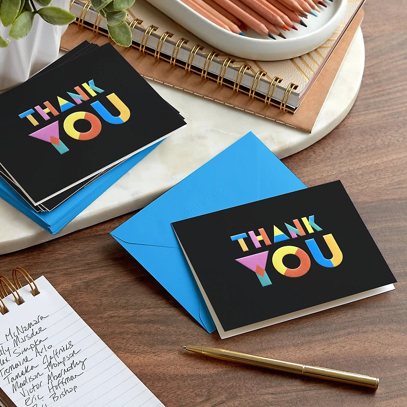 Collage Letters on Black Blank Thank You Notes, Pack of 10 for only USD 10.49 | Hallmark