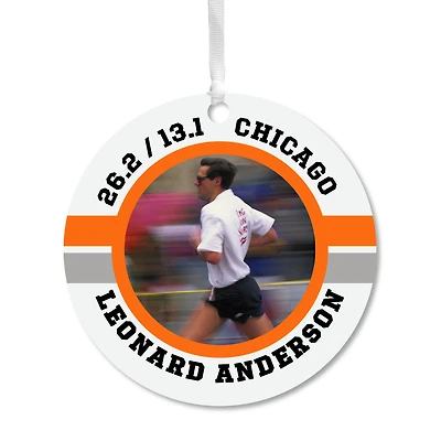 Marathon Round Metal Personalized Ornament, Custom Photo and Text for only USD 17.99 | Hallmark