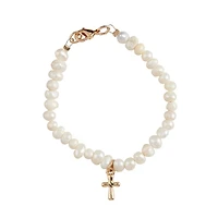 Mud Pie Gold Cross Pearl Bracelet for Toddler for only USD 25.00 | Hallmark