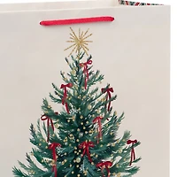 13" Evergreen With Red Bows on Cream Large Christmas Gift Bag for only USD 4.49 | Hallmark