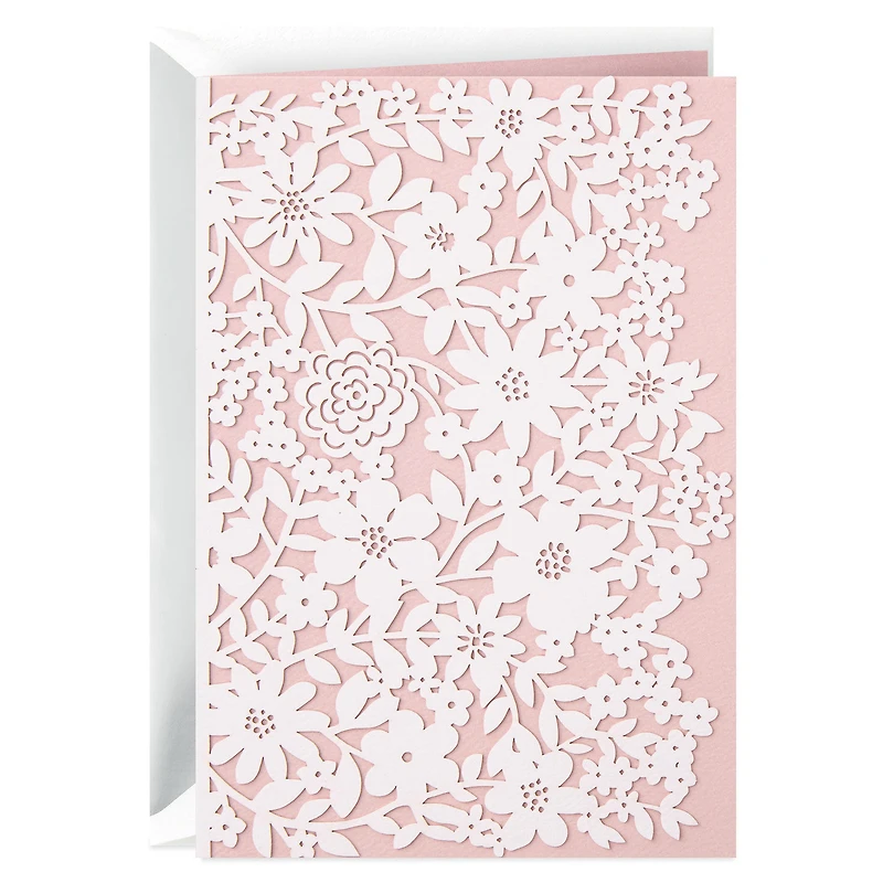 White Flowers on Blush Pink Blank Card for only USD 7.59 | Hallmark