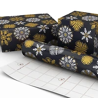 White and Gold Snowflakes on Black Holiday Wrapping Paper Roll, 35 sq. ft. for only USD 4.99 | Hallmark