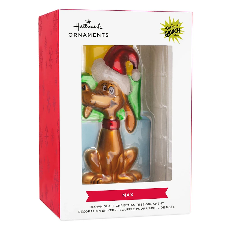 Dr. Seuss's How the Grinch Stole Christmas!™ Max With Presents Blown Glass Hallmark Ornament for only USD 11.49 | Hallmark