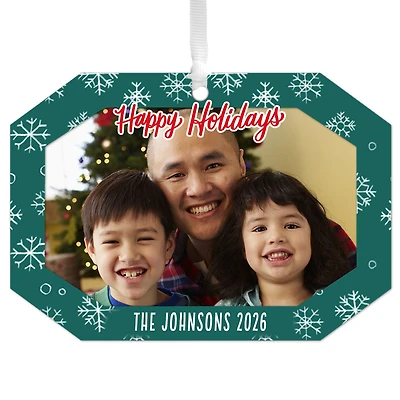 Green Snowflake Metal Personalized Ornament, Custom Photo and Text for only USD 17.99 | Hallmark