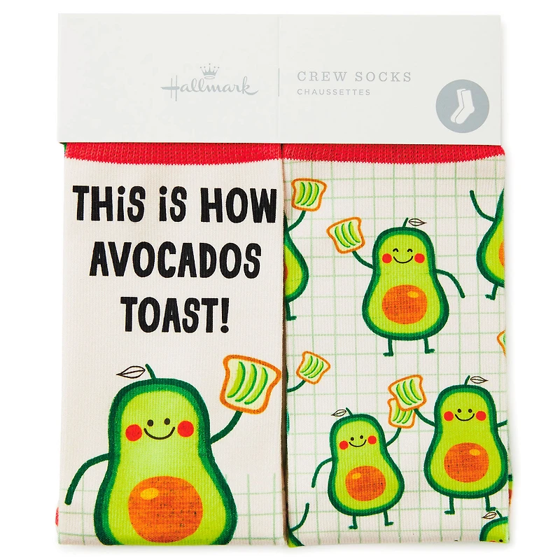 Avocado Toast Funny Crew Socks for only USD 12.99 | Hallmark