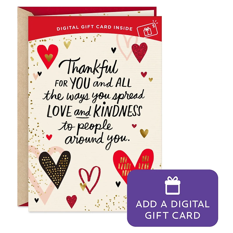 Thankful for You Gift Card Greeting Valentine's Day Card for only USD 4.99 | Hallmark